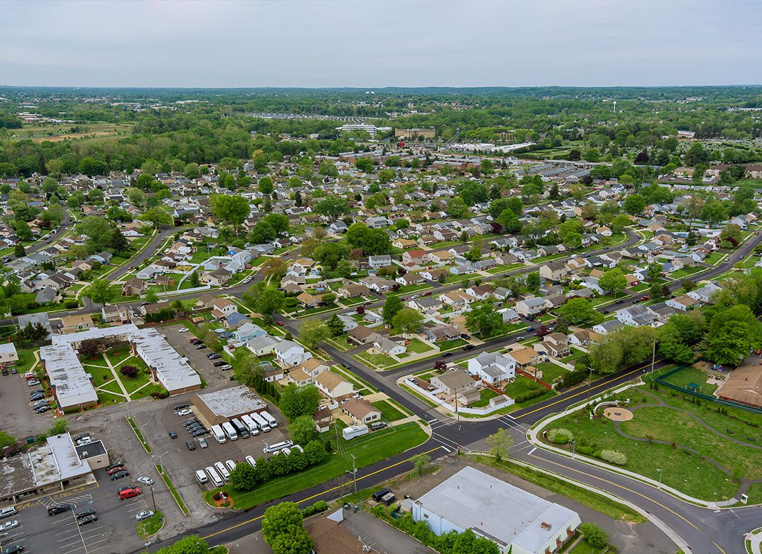 Downers Grove, IL - Aerial View of a Small Town in Illinois